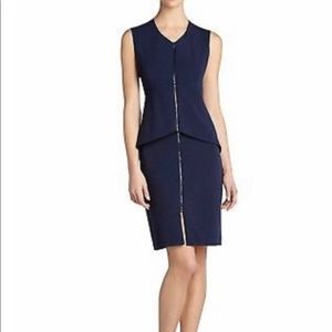 BCBG MAXAZRIA Ellen full-zip front peplum  dress